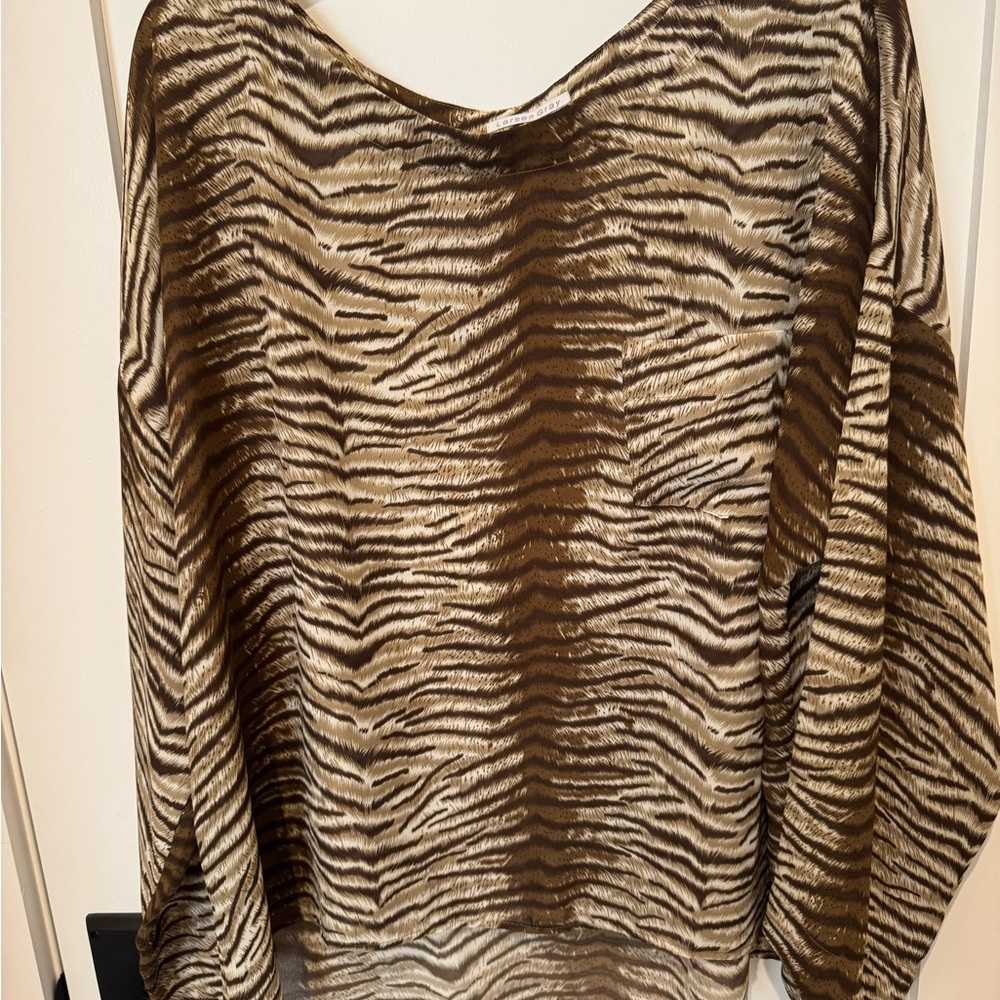 Animal Print off the shoulder Women's Tunic